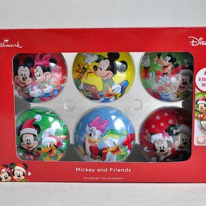 Hallmark 90th Anniversary Mickey Mouse & Friends Set of 6 Fillable Tin Ornaments